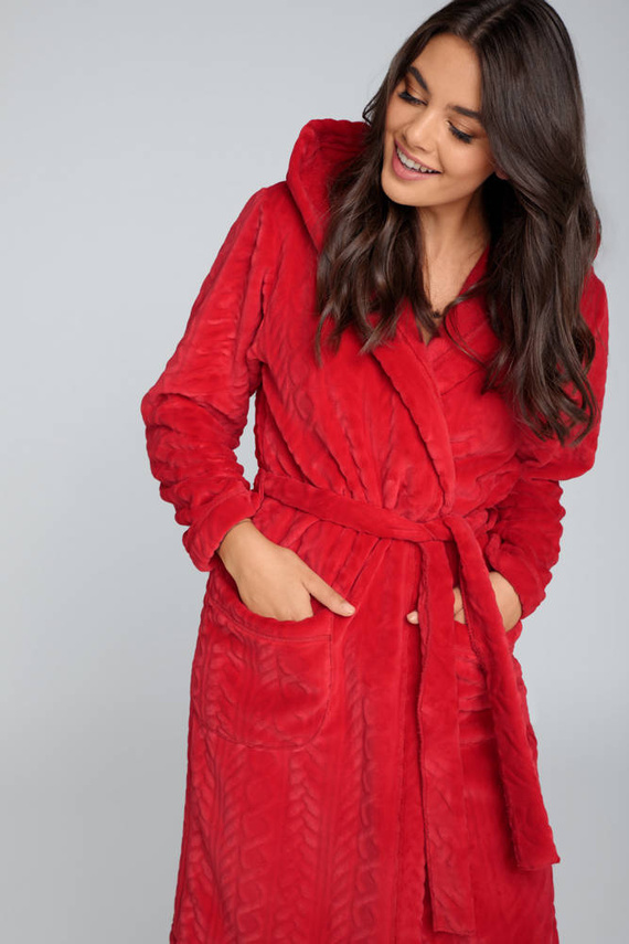 Albornoz polar de señora Zala Italian Fashion - rojo
