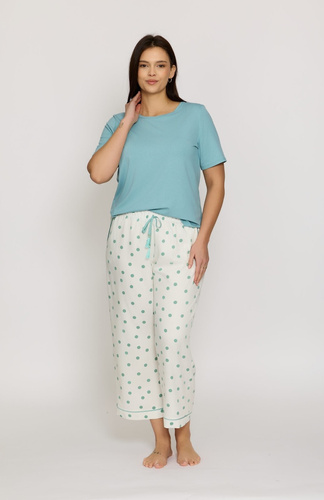 Pijama Aria 2 PS82 Mefemi by Nipplex mujer viscosa lunares verde-milk
