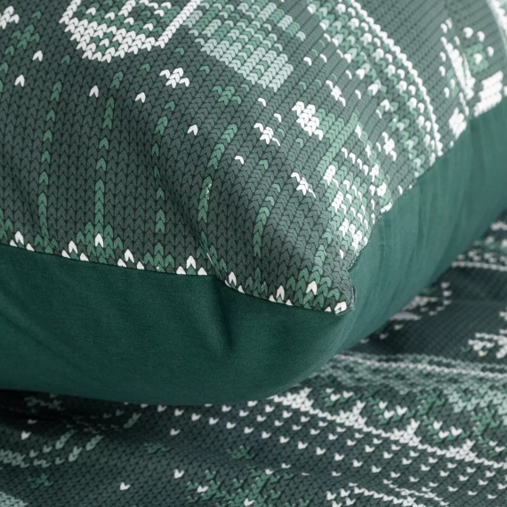 Ropa de cama de Navidad Clover Eurofirany verde oscuro - algodón ranforce, reversible