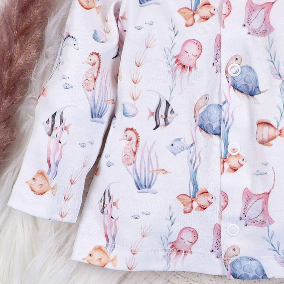 ABN-5482 Kaftán Underwater World Baby de Nini - algodón orgánico, cómodos botones a presión