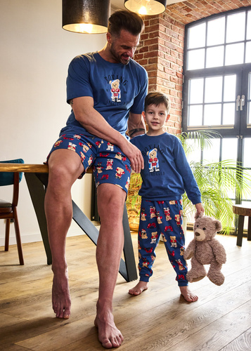 593/178 966/178 Pijama de niño Cornette Boxer | Algodón, estampado, pantalón con dibujo, puños de canalé