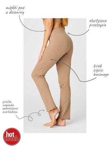 KEY Hot Touch LHE 729 5 beige pantalones cálidos de mujer 95% algodón pierna recta