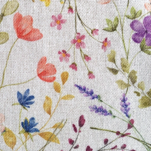 Mantel ANNA Eurofirany antimanchas blanco-lila flores