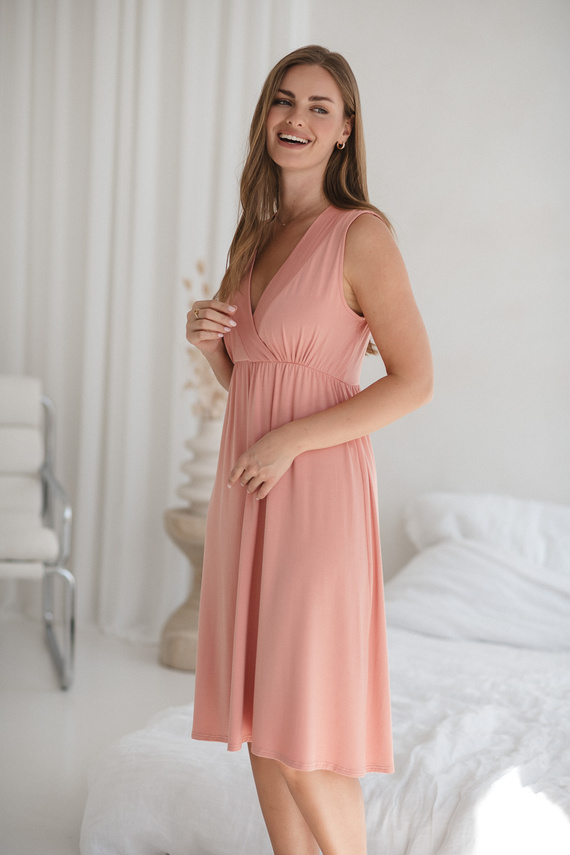 Star Light Camisón de embarazo y lactancia rosa hierba Milk&Love- viscosa de bambú | Comodidad y feminidad