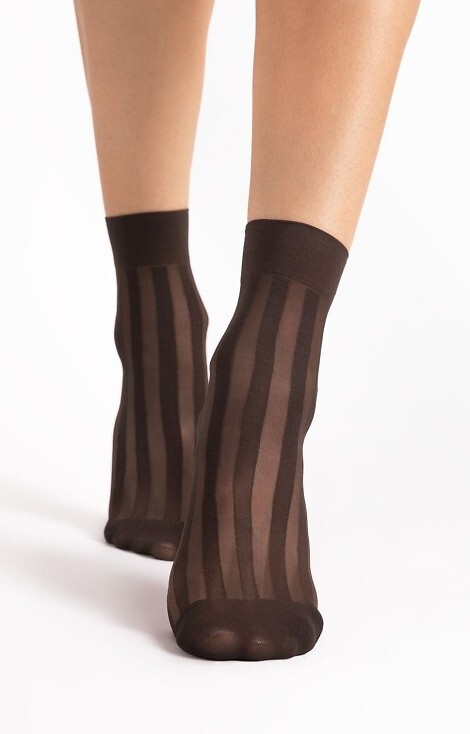 G 1194 Vibe Calcetines de mujer Fiore 20 den mocca - patrón de rayas, elegante
