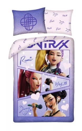 Halantex Ropa de cama de algodón K-POP Demon Hunters 02 140x200 70x90 Morada