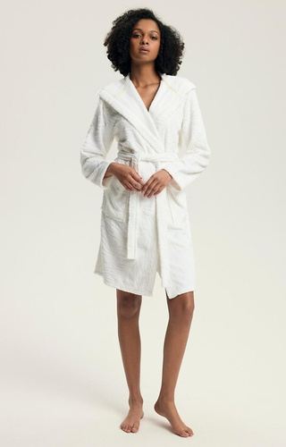 43612 Daryl Albornoz Henderson crema mujer - con capucha, estampado en relieve