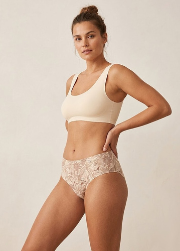 Bragas mujer Lama L-LC1597 BI sin costuras algodón pack 2 beige