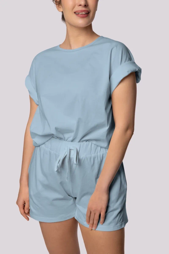 Bliss pijama de mujer de manga corta Mona azul claro