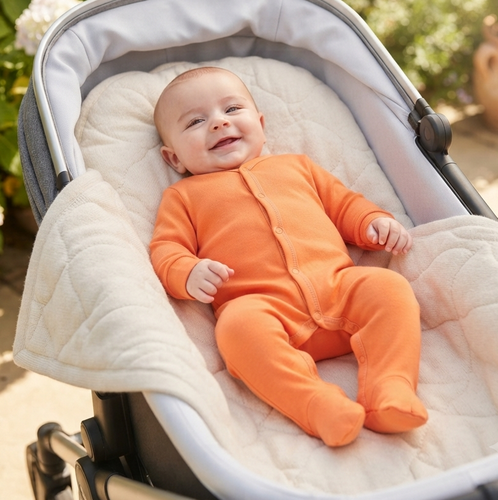 Pijama para bebé NINI ABN-3964 naranja 100% algodón orgánico