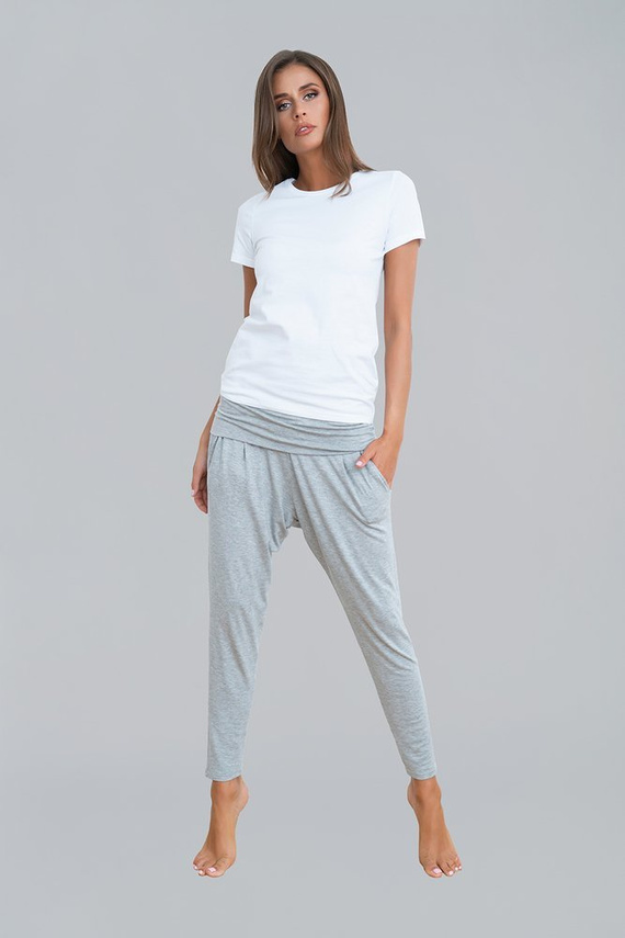 Gris Pantalones de mujer Italian Fashion - melange oscuro