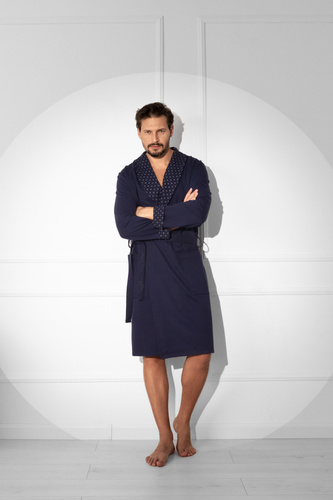 Bata de hombre Gerard - 100% algodón, corte clásico con un elegante acabado Moda Italiana