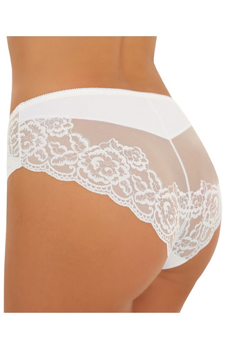 Braguitas femeninas Inga Emili blancas de microfibra laser cut con malla bordada