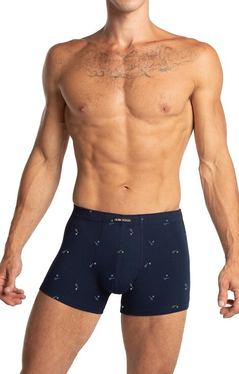 M-1074 Calzoncillos bóxer para hombre Lama - algodón, 2 unidades por caja, negro y azul marino