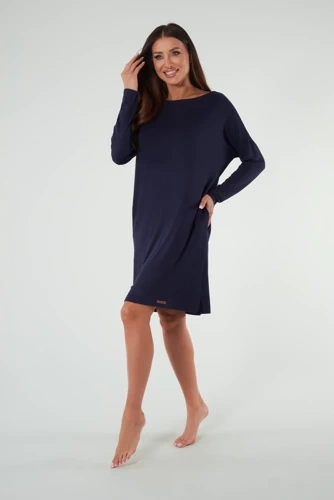Akord señoras túnica de manga larga Moda Italiana - azul marino