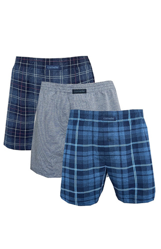 945/06 Calzoncillos bóxer Cornette para hombre - Pack de 3 de algodón, gris/azul