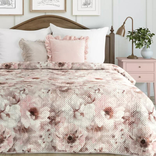 Narzuta Florina Eurofirany en color polvo, decorativa, 100% poliéster, elegante