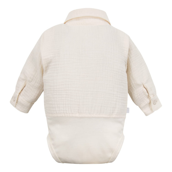 Ceremonia muselina cuerpo camisa con cuello para niño Eevi elegante- crudo