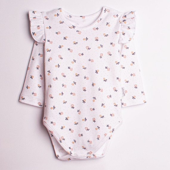 Body para niña Nicol 220097 – 100% algodón, manga larga, estampado floral
