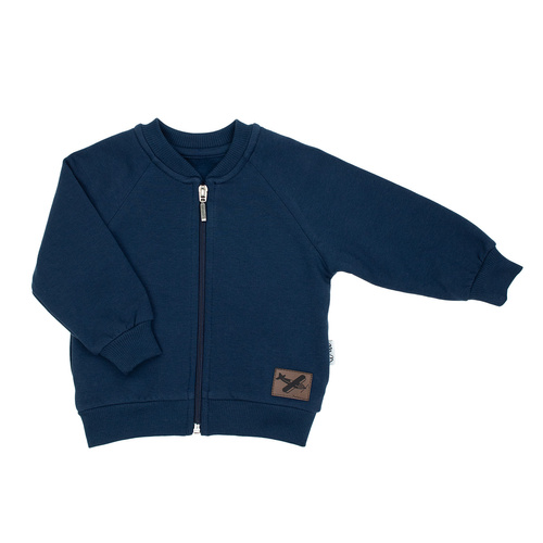 219272 Willy sudadera Nicol - azul marino de algodón con cremallera