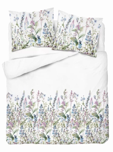 5485 B Detexpol Satin Stories blanco-azul ropa de cama | 100% algodón, tejido de satén, cremallera, papel de regalo