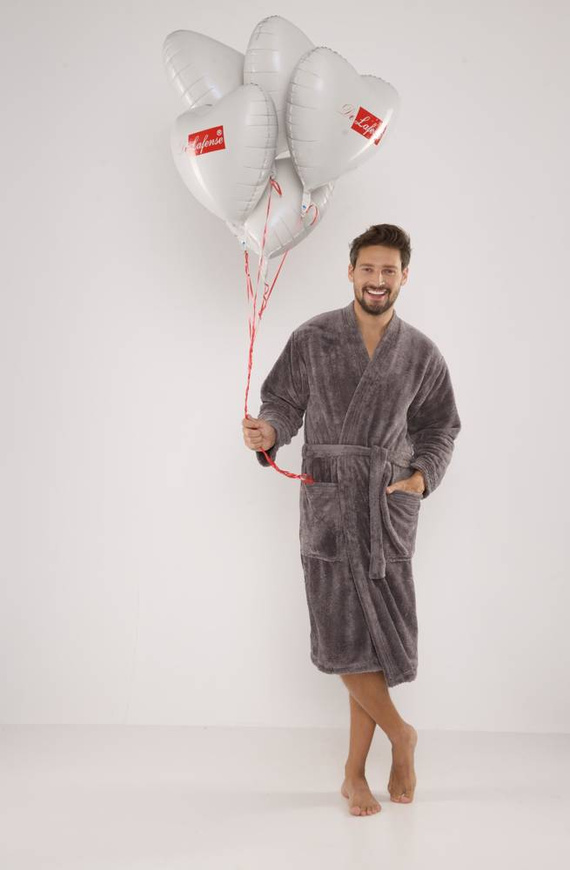 391 Albornoz de hombre Hugo De lafense - gris