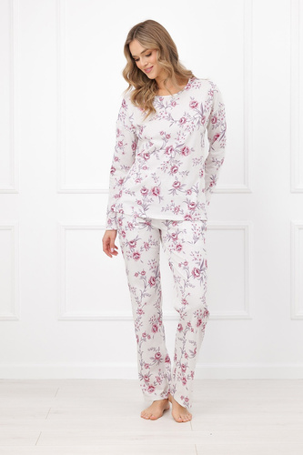 Pijama de mujer Beauty Italian Fashion 100% algodón manga larga pantalón