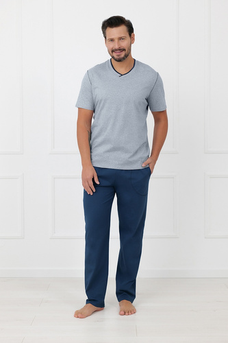 Pijama hombre Devon Italian Fashion algodón pantalón largo melange