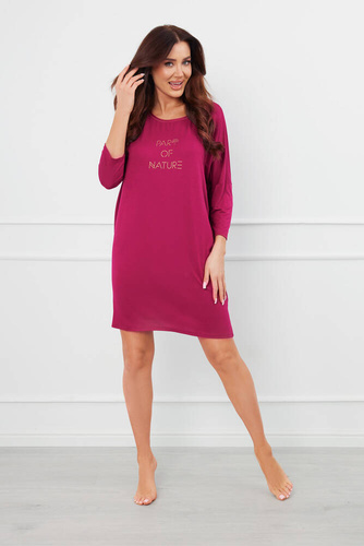 Natura 3/4 camisón Moda Italiana - vino