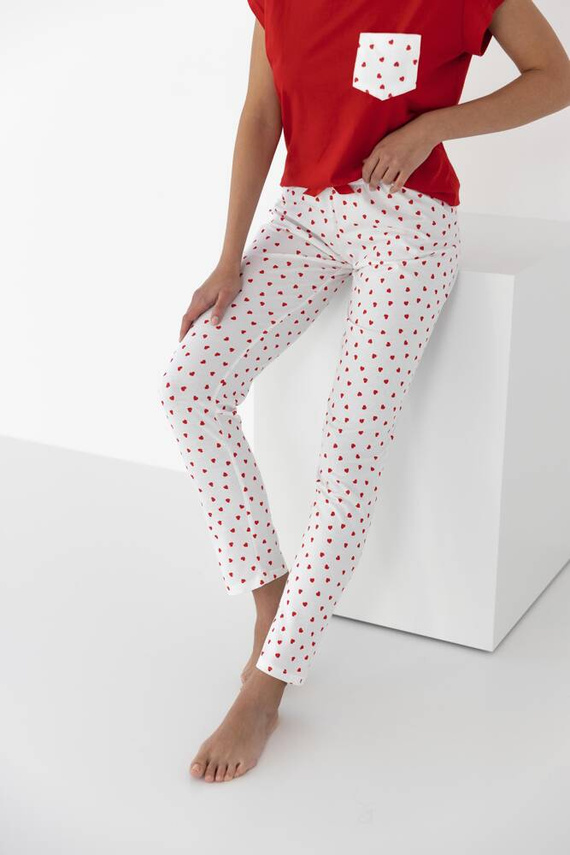 Pijama Adelaide Sensis para mujer - rojo-crema