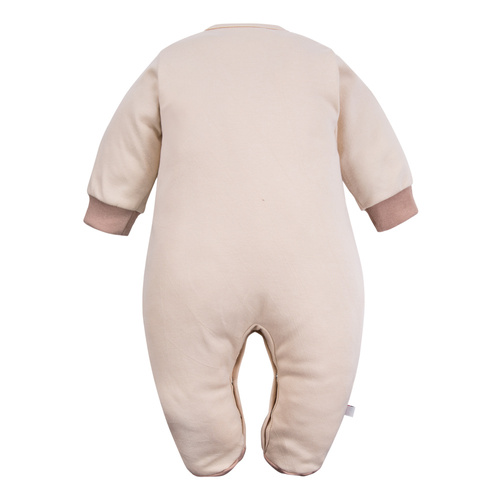 Pijama bebé Beary Cool Eevi - crudo, algodón, osito bordado, con pies