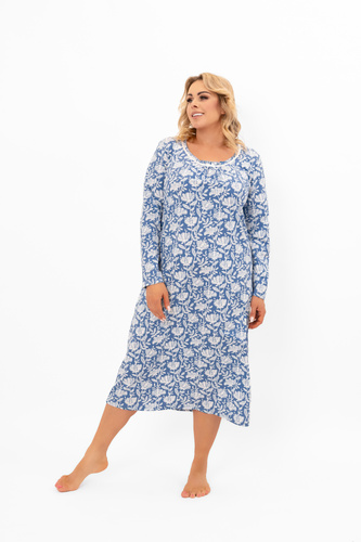 Camisón de mujer Boma - manga larga, algodón Moda Italiana