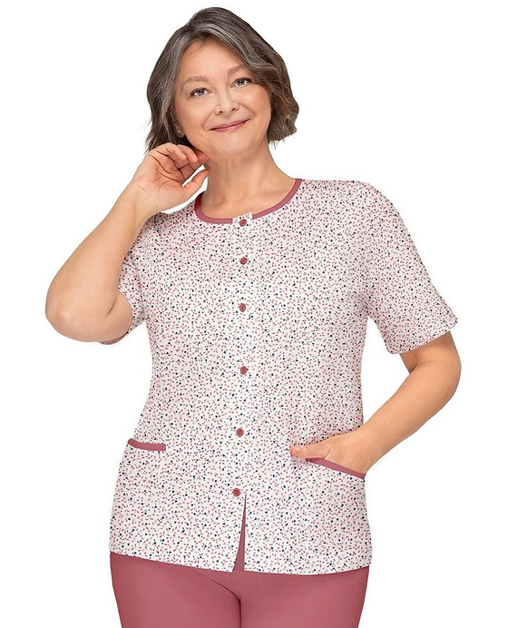 Pijama Kasia I 265 Martel granate - pijama de mujer de algodón con camisa abotonada