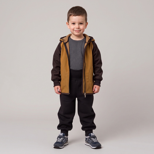 Nicol Pantalones 229055 softshell infantiles con forro polar, cintura alta, puños - negro