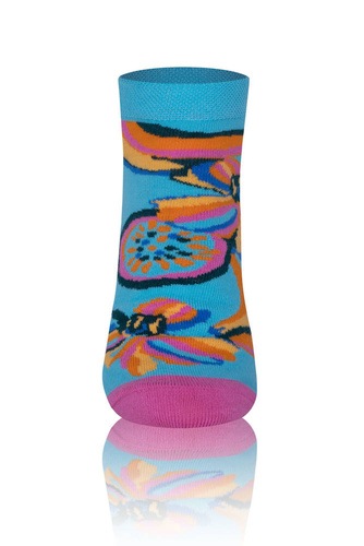 S141S Calcetines con pie Zanzi Italian Fashion - despeinado/amarillo/rosa