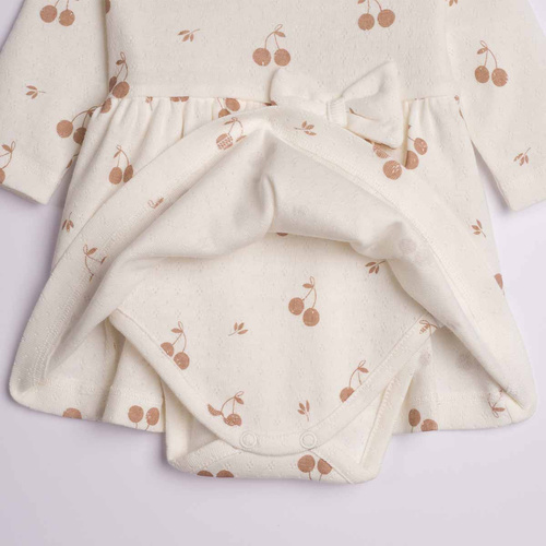 224031 Nicol Vestido-Body para Bebé 100% Algodón Calado con Cerezas