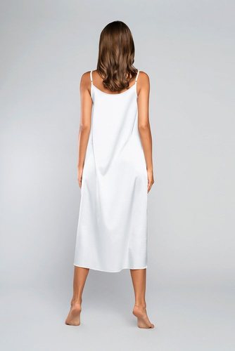 Toque camisón tirante estrecho, largo Italia Fashion - crudo