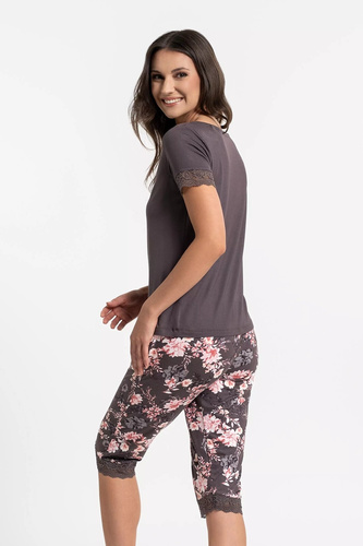 Pijama mujer Moraj PDD4900-0286 marrón de viscosa con escote en V