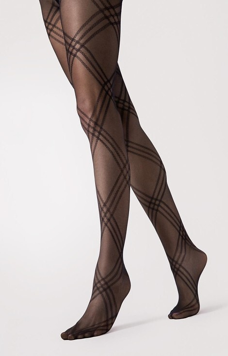 G6125 Tess medias Fiore - estampado 30 den, microfibra, elegante