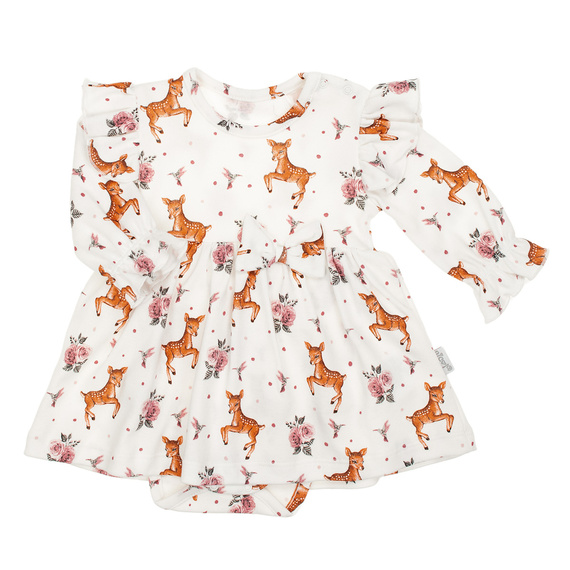 216159 Lala - Nicol vestido-cuerpo, algodón, manga larga, piel de ciervo