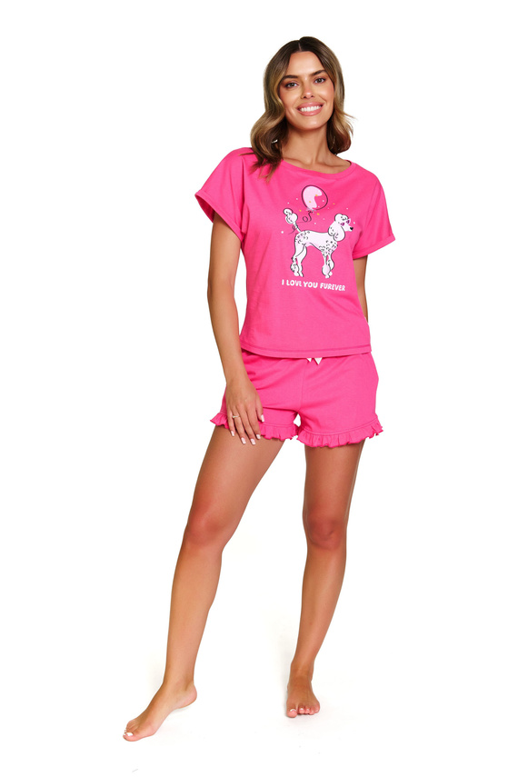 7357 Doctor Nap pijama de algodón de las mujeres - lindo conjunto con volantes - peonía