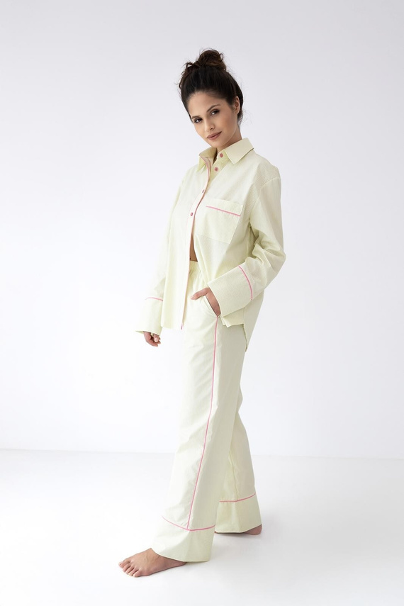 Pijama mujer Sensis Raven lima – algodón, camisa con botones y pantalón