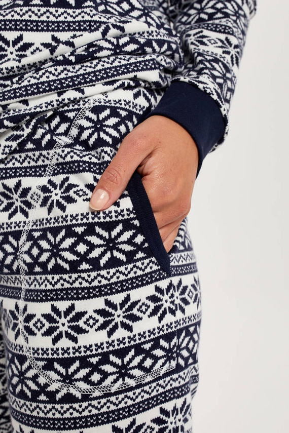 Alaska Pijama señora manga larga, pantalón largo Italian Fashion - estampado/verde