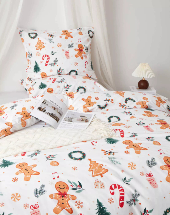 Ropa de cama de Navidad de microsatina blanca I25 Spod Igły i Nitki - suave, lisa y duradera