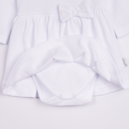 169392 Vestido-body manga larga Nicol - blanco, algodón, con encaje