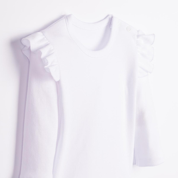 Body para bebé Nicol Tosia 225093 100% algodón blanco con volantes