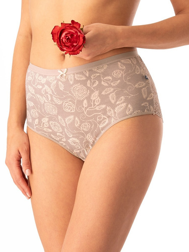 Braga de algodón para mujer Key LPF 590 beige - 2 unidades en una caja, espalda con cordón