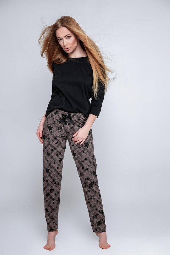 Sensis Reach For The Stars Pijama de mujer - negro-marrón