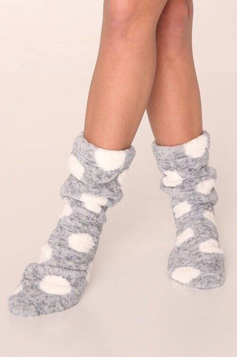 553/554 Calcetines de dormir Wellsoft Smooth De Lafense - gris círculos grandes
