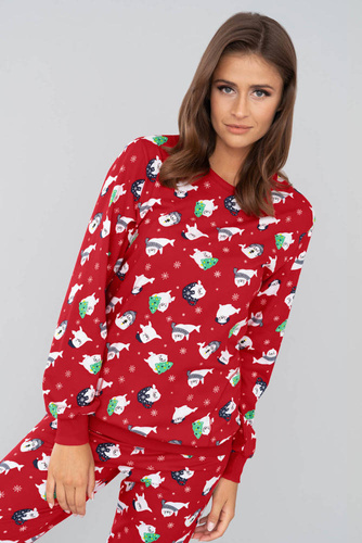 Koda Pijama de señora italiano Fashion-print rojo